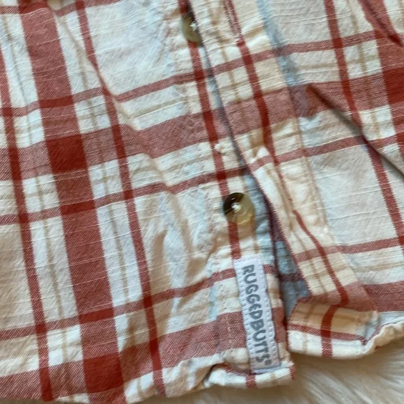 Rugged butts orange and cream plaid shirt. - Picture 3 of 3